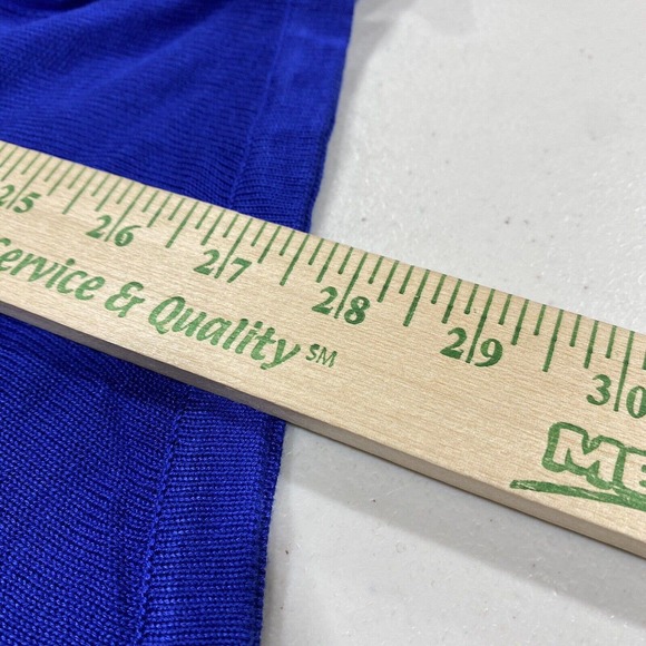 David Meister Shirt Women's 1X Blue Sweater Asymmetric Short Sleeve Tunic - Picture 7 of 9